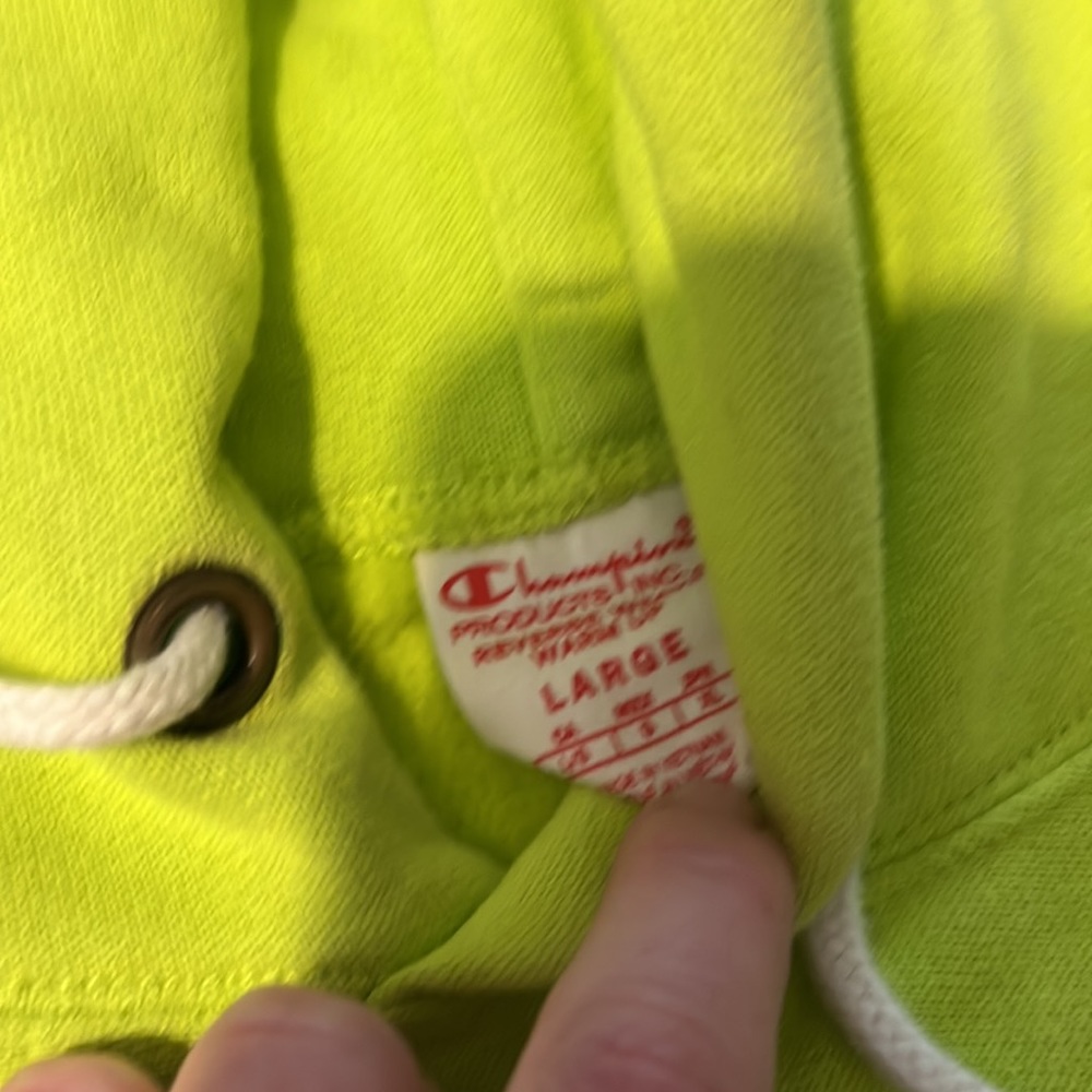 Champion Reverse Weave Hoodie, mens L, limited edition high vis - Picture 3 of 9